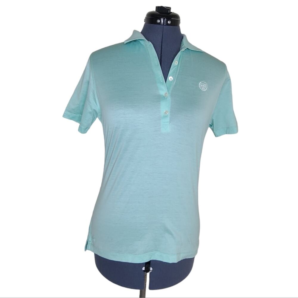 Peter Millar cotton teal short sleeve polo shirt medium
